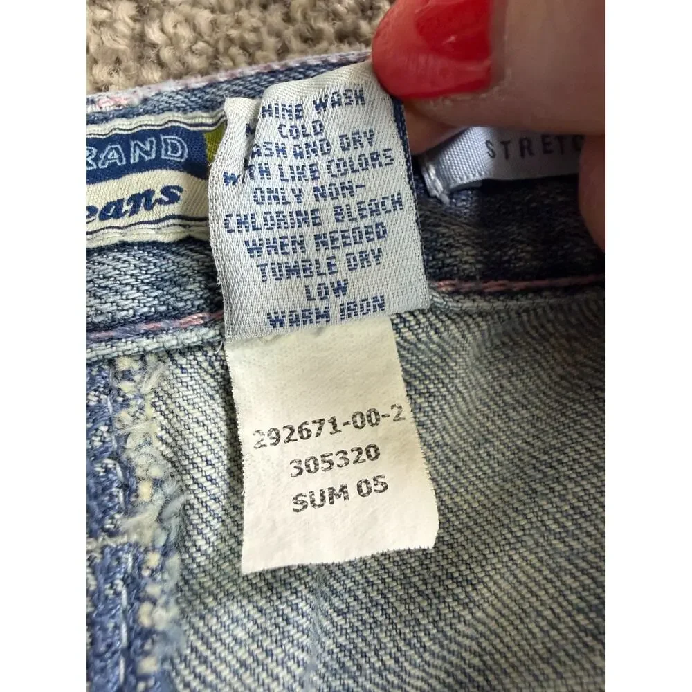 Vintage Y2K Old Navy Denim Mini Skirt Womens 14 Light Wash Stretch 2005 - Picture 4 of 7